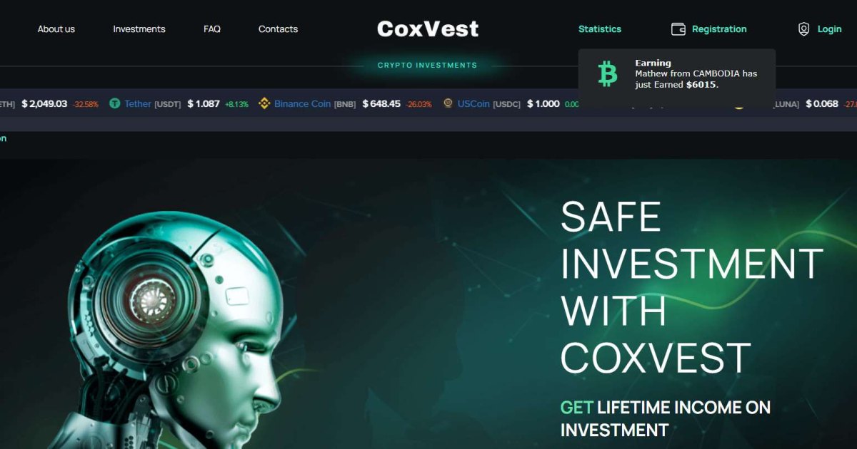 CoxVest отзывы. Фальшивый брокер?