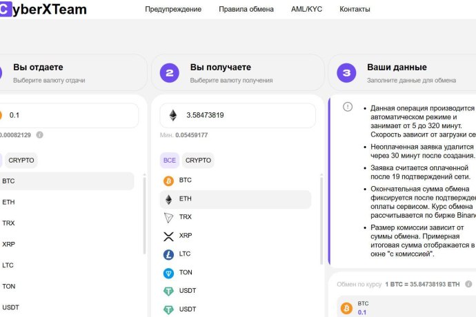 CyberXTeam отзывы. Фальшивый обменник?